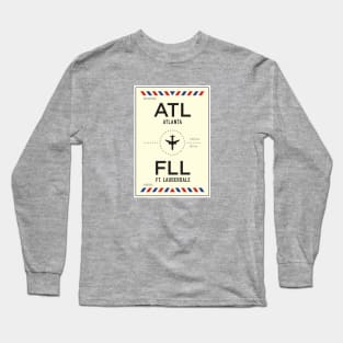 ATL to FLL Airport / Atlanta to Ft. Lauderdale Long Sleeve T-Shirt